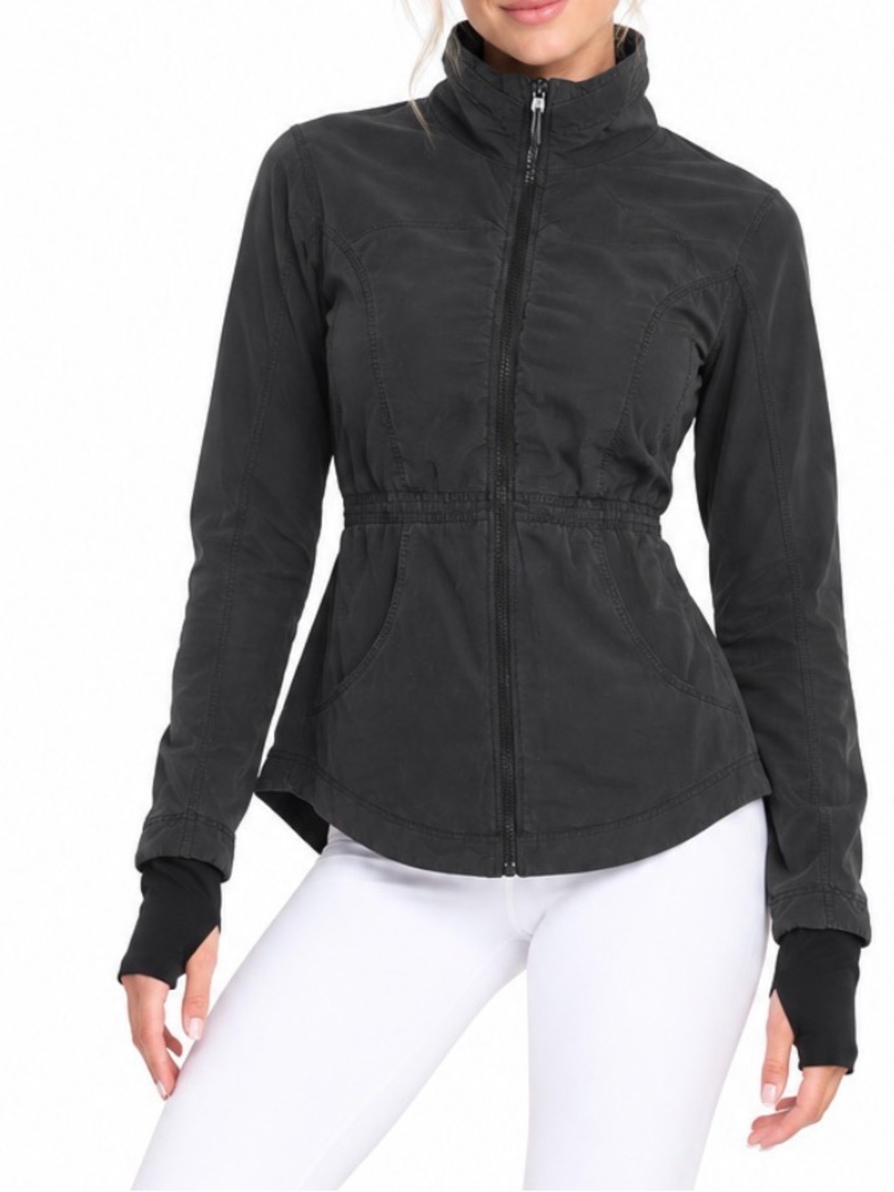 Lulu Lemon Jacket Chore Coat Black Grey Reversible Define Women's Zip-Front Sz S